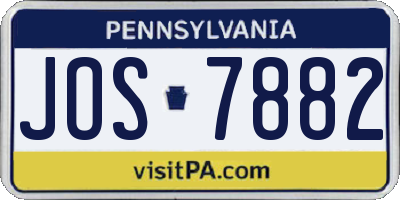 PA license plate JOS7882