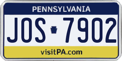 PA license plate JOS7902