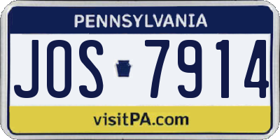 PA license plate JOS7914