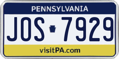 PA license plate JOS7929
