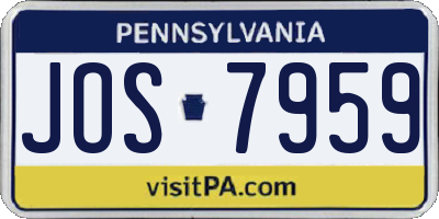 PA license plate JOS7959