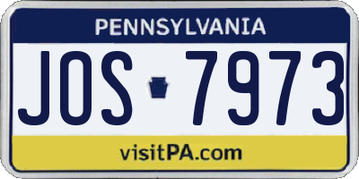 PA license plate JOS7973