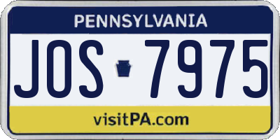 PA license plate JOS7975