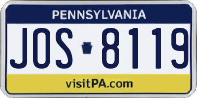 PA license plate JOS8119