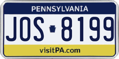 PA license plate JOS8199