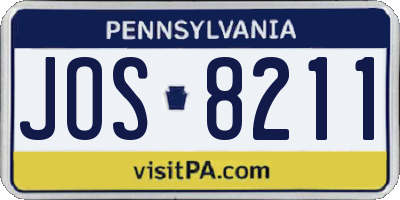 PA license plate JOS8211
