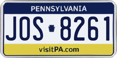 PA license plate JOS8261