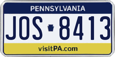 PA license plate JOS8413