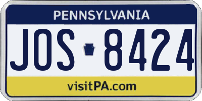 PA license plate JOS8424
