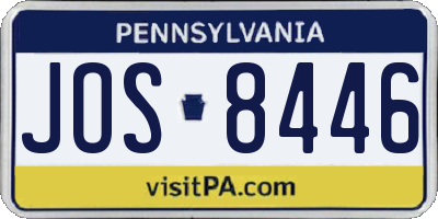 PA license plate JOS8446