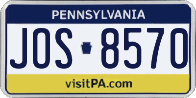 PA license plate JOS8570