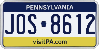 PA license plate JOS8612