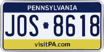 PA license plate JOS8618