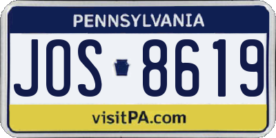 PA license plate JOS8619
