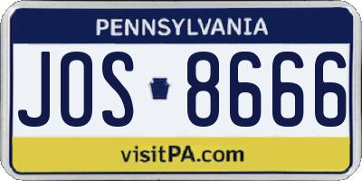 PA license plate JOS8666
