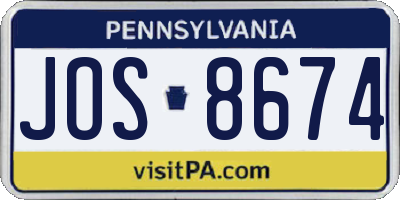 PA license plate JOS8674