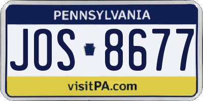 PA license plate JOS8677