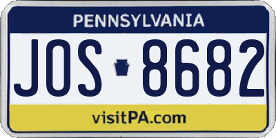 PA license plate JOS8682