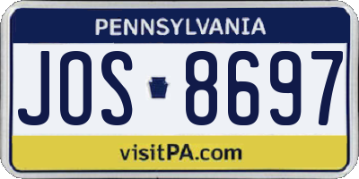 PA license plate JOS8697