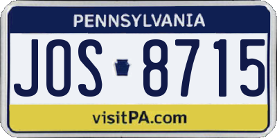 PA license plate JOS8715
