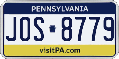 PA license plate JOS8779