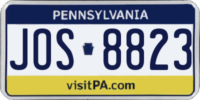 PA license plate JOS8823