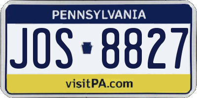 PA license plate JOS8827