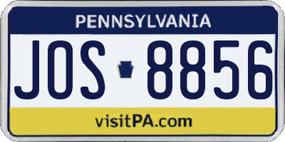 PA license plate JOS8856