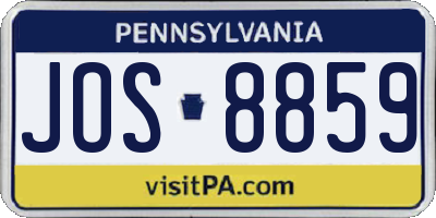 PA license plate JOS8859