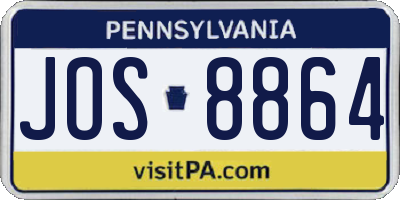 PA license plate JOS8864