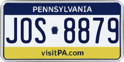 PA license plate JOS8879