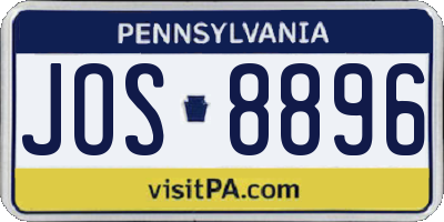 PA license plate JOS8896