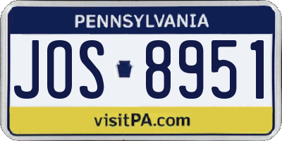 PA license plate JOS8951