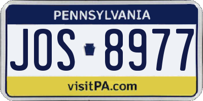 PA license plate JOS8977