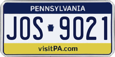 PA license plate JOS9021