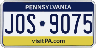 PA license plate JOS9075