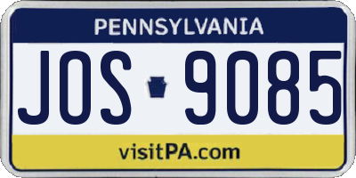 PA license plate JOS9085