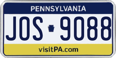 PA license plate JOS9088