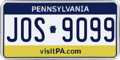 PA license plate JOS9099