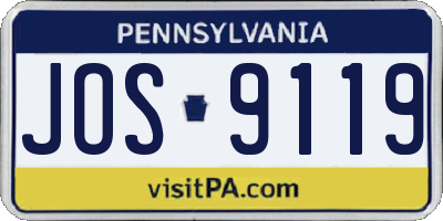 PA license plate JOS9119