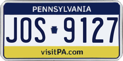 PA license plate JOS9127