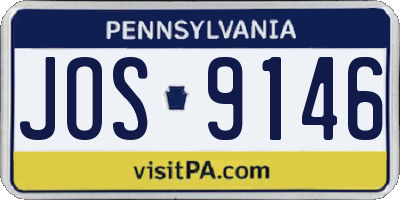 PA license plate JOS9146