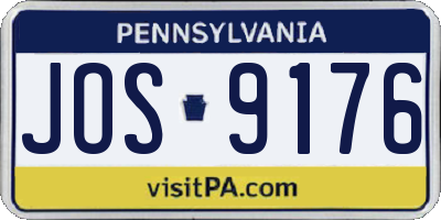 PA license plate JOS9176