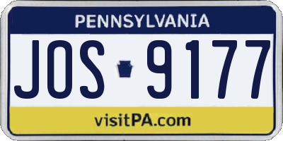 PA license plate JOS9177