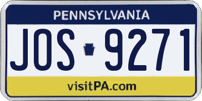 PA license plate JOS9271
