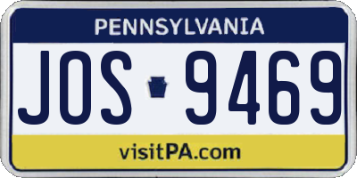 PA license plate JOS9469