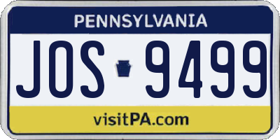PA license plate JOS9499
