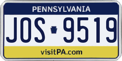 PA license plate JOS9519