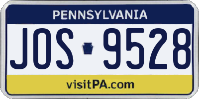 PA license plate JOS9528