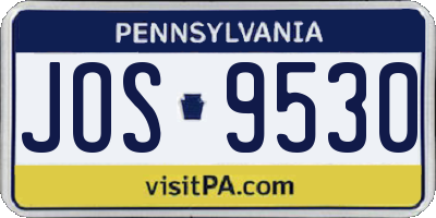 PA license plate JOS9530